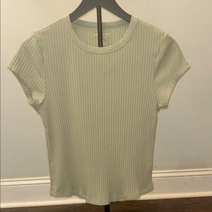 American Eagle Outfitters Ribbed Tee - Light Green